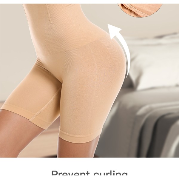 Muotoilevat shortsit korkealla vyötäröllä ja saumattomalla designilla, jotka antavat vatsan hallintaa ja kompressiota pakaroiden kohottamiseen ja muotoiluun, alusvaatteet shapewear（Vaaleanbeige） 4XL