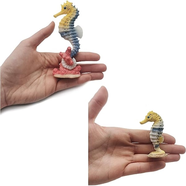 2 stk. Søhest Akvariedekoration, Kunstig Søhest Polyresin Figur Ornament til Børn Undervisningsmodel