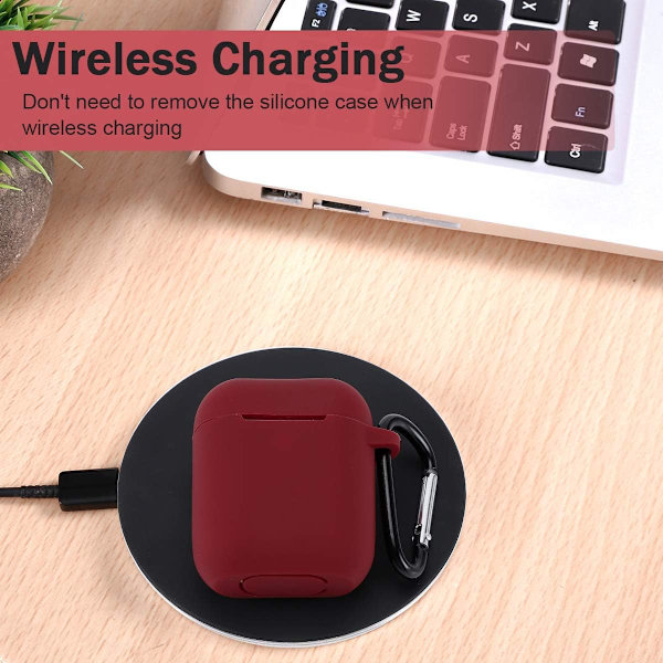 Airpods Case Cover Kompatibel för AirPods 2 & 1, AirPods 2 & 1 Case Cover [Synlig LED - indikator] [Stöder trådlös laddning