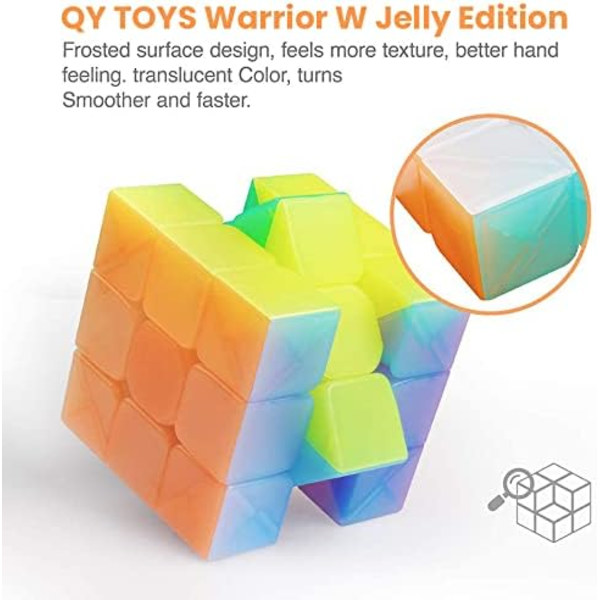 Toy Warrior W 3x3 speed kub gelé 3x3x3 magic kub pussel genomskinlig rosa