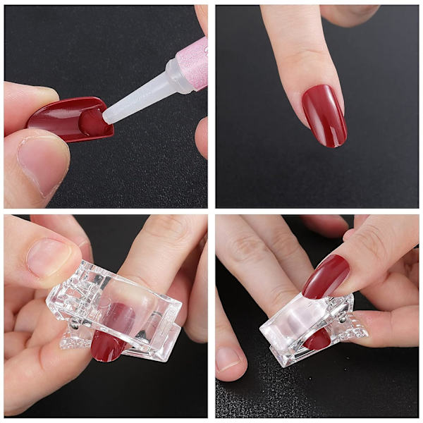 15 st Nagelklämma: Nagelspetsklämma för snabbbyggnad Polygelspikformer Nagelklämmor Kit för polygel Finger Nail Extension UV LED Builder Clamps Manikyr