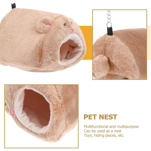 3 varma vinterhamstersängar - sött litet husdjurshus, varm hängbur, grottbädd, bur för små djur, liten marsvin 11*8 cm