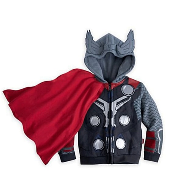 Barn Pojkar Superhjältar Spider-man Hooded Sweatshirt Zip Hooded Jacket Top Thor 140
