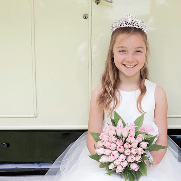 Sølv Krystal Tiara Kroner til Kvinder Piger Elegant Prinsessekrone med Kamme Tiaraer til Kvinder Brude Bryllup Prom Fødselsdag Cosplay Halloween Kostumer