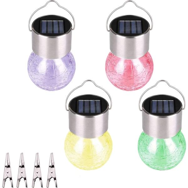 4-pack hängande solbelysning utomhus julpynt, multi