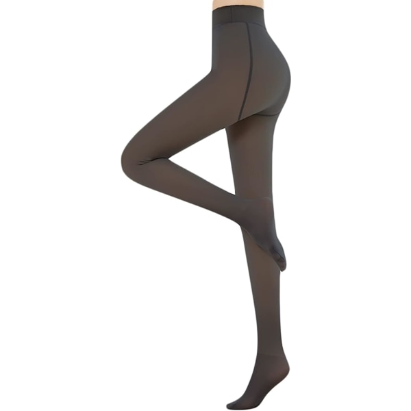 Varma, stretchiga, thermal leggings för kvinnor för kvinnor Byxor Fleecefodrade strumpbyxor (genomskinlig svart)