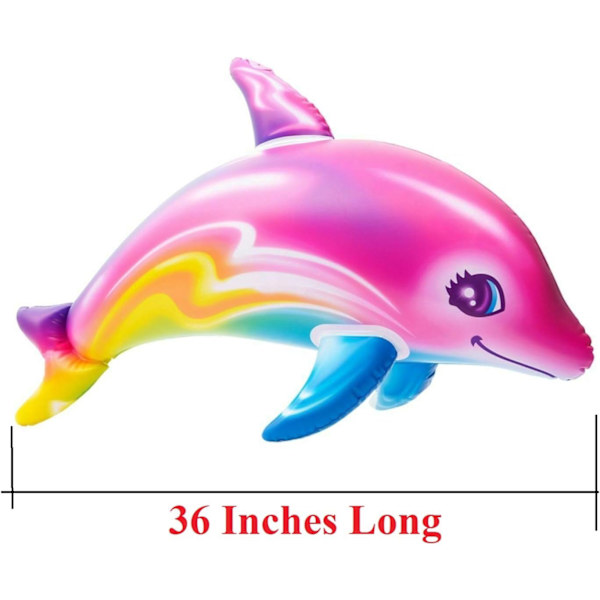 Pink Rainbow Farve Oppustelig Delfin Pool Legetøj (2 Sæt) Strand Pool Vand Tema Dekoration Fødselsdagsfest Dekoration