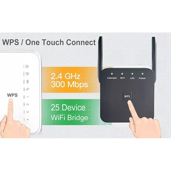 2024 Nyaste WiFi-förlängare, WiFi-repeater, WiFi-booster, täcker upp till 8640 kvadratmeter och 60 enheter, Internet Booster mörk