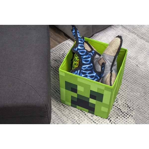 Creeper Storage Cube Organizer Förvaringskub | Creeper från Cubbies Storage Cubes | Organisationskuber | 10-tums fyrkantig papperskorg