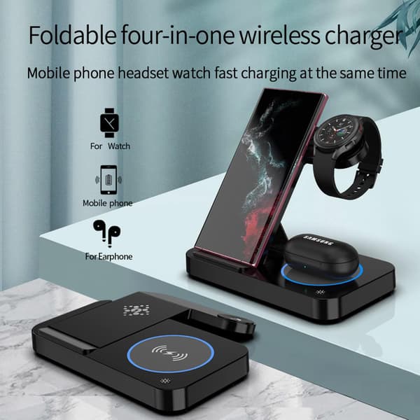 3 i 1 foldbar trådløs oplader til Samsung Watch 4/3 Active 2
