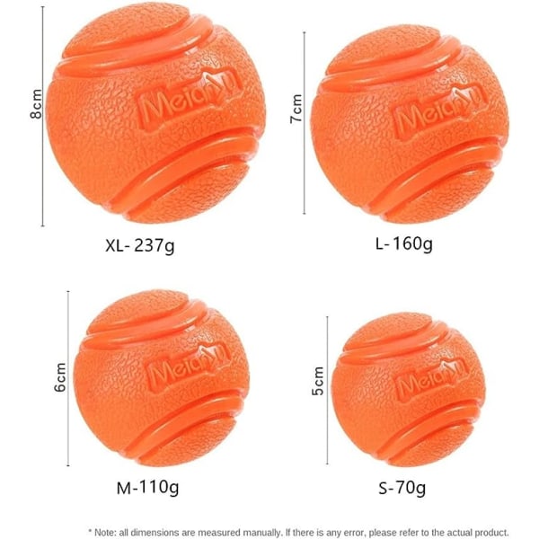 Hundboll, tuggleksak, oförstörbar, med snöre, interaktiv, solid, gummi, för stor storlek, orange-L