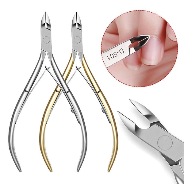 Nagelbandsnyckel i rostfritt stål Professionell Remover Sax Fingervård Manikyr Nagelklippare Dead Skin Tools silver
