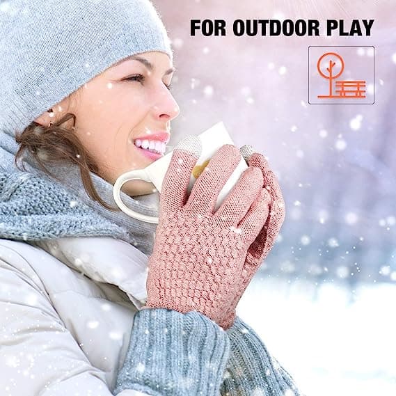 4 par dame vinter touch screen handsker varm fleeceforet strik