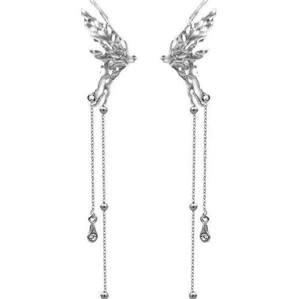 Angel's Wing Super Fairy Butterfly Korvakoru Klipsi Naisille, Korvareiätön Hapsukorvanappi, Pieni Design Premium Korvakorut