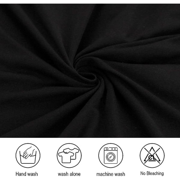 Högtöjbar, avtagbar tvättbar cover för bröllop på hotellfester (pack om 6, svart)