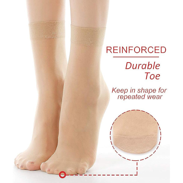 12 par ankel nylonstrømper til kvinder - 20D Sheer Pantyhose Socks