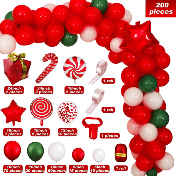 Christmas ballong chain set jultema semester fest dekoration gåva rotting paljett ballong kombination