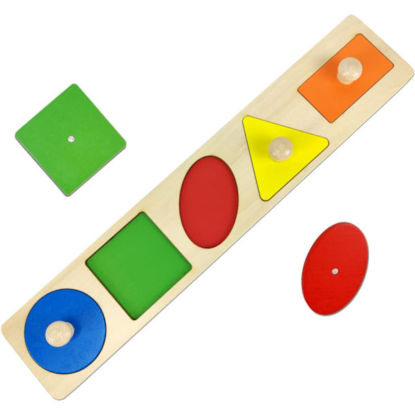 Montessoriformpussel för 1-2 år gamla småbarn, träpinne