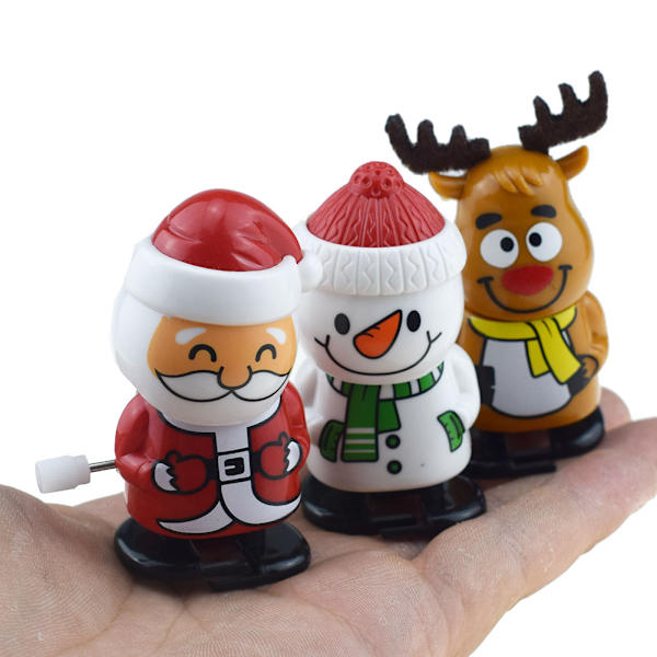 3st Söt tomteklocka skaka på huvudet gå tomte, snögubbe, älgleksaker på kedjan