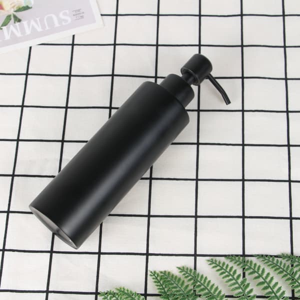 Sort Sæbedispenser, Aluminium Sæbedispenser, 350 ML, Rustfrit stål, til Køkken og Badeværelse