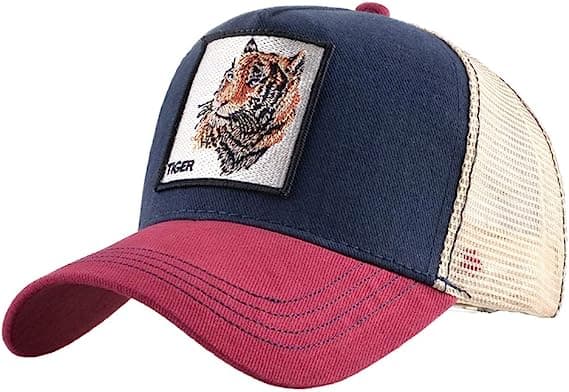 Unisex Animal Mesh Trucker Hat Snapback Square Patch Baseball Caps