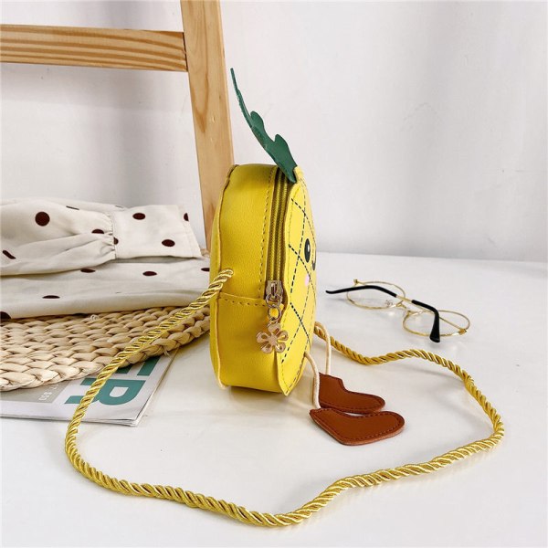 Mångsidig ananas axelväska, väska för flickor, handväska för flickor, miniväska (gul)