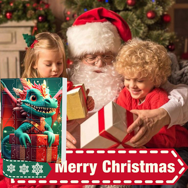 Adventslåda för jul Söt baby drake akryl charm semester hänge Christmas Blind Box Set C