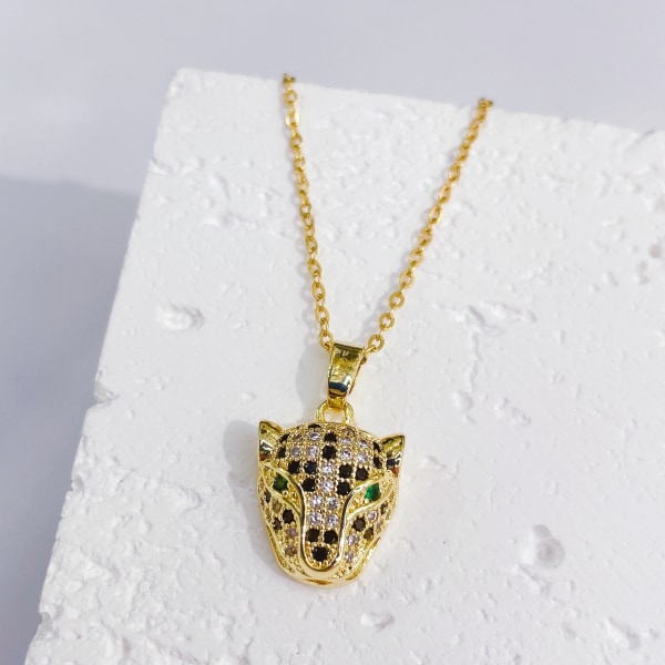 Leopardin pää riipus kaulakoru