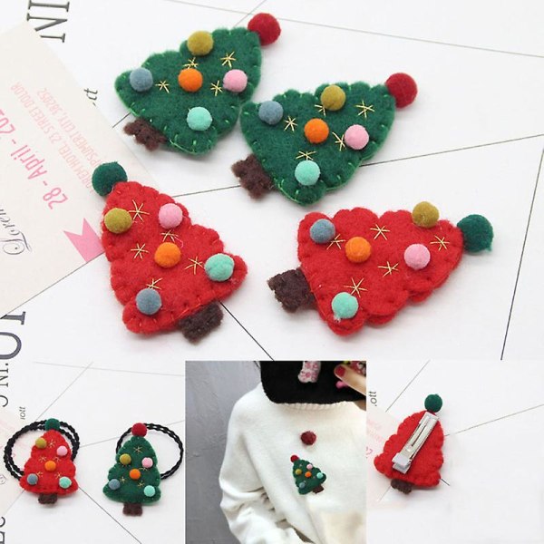 4st set vintage ullfilt julgransmönster Pins Festival smycken DIY-tillbehör Presentdekor