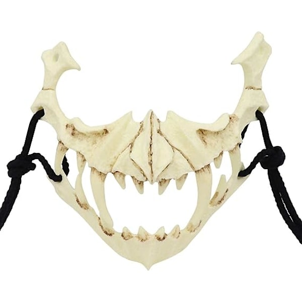 Japanese Tiger Half Mask - Resin Skull Horror Mask For Halloween & Cosplay