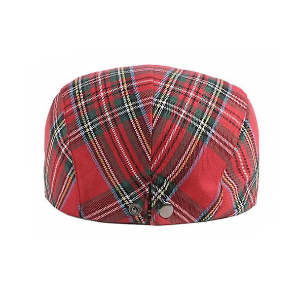 Colleage Style Dam Rutig Platt Cap Herr Ivy Cabbie Cap Unisex bomull Newsboy Cap