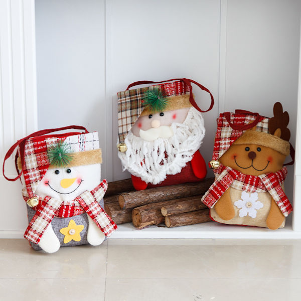3 nya julklappspåsar Julväska presentpåse dekorativa föremål Kreativ stereoskopisk presentpåse 30*22cm