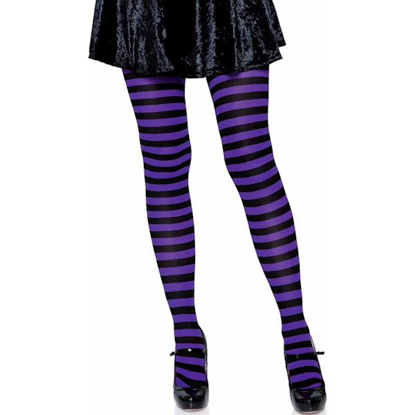 Kvinnor Flerfärgade randiga strumpbyxor Strumpor Jul Halloween Cosplay Strumpbyxor Purple-black