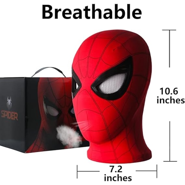 Mascara Spiderman Headgear Cosplay Moving Eyes Electronic Mask Spider Man 1:1  Chin Control Elastic Toys For Adults Kids Gift