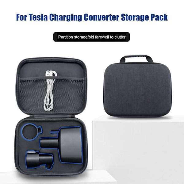 Tesla CCS1 J1772 Oplader Opbevaringstaske Oplader Adapter Organizer Rejseetui Opladningstilbehør til elbil