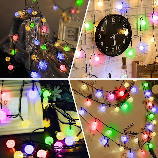 50 LED Solar String Lights, utomhus och inomhus String Lights, 7M & 8 Modes IP65 Vattentät Fairy Lights för trädgård, flerfärgad