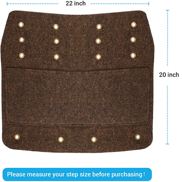 3-delad RV Step Matta för utomhuscamper Step Cover 22" Surround Radie Matta RV Tillbehör (brun)