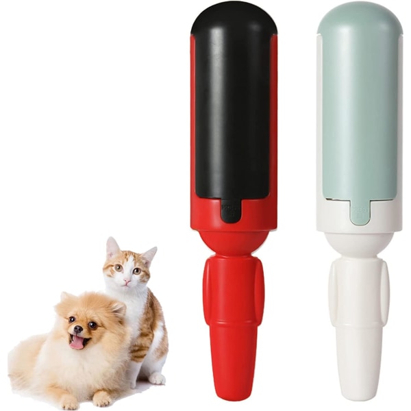 2st Hårborttagningsrulle för husdjur, Återanvändbar kattborste för hårborttagning för hundar, klibbiga luddrullar för mattkläder för husdjurshår, tvättbar luddborste för husdjurspälsborttagning