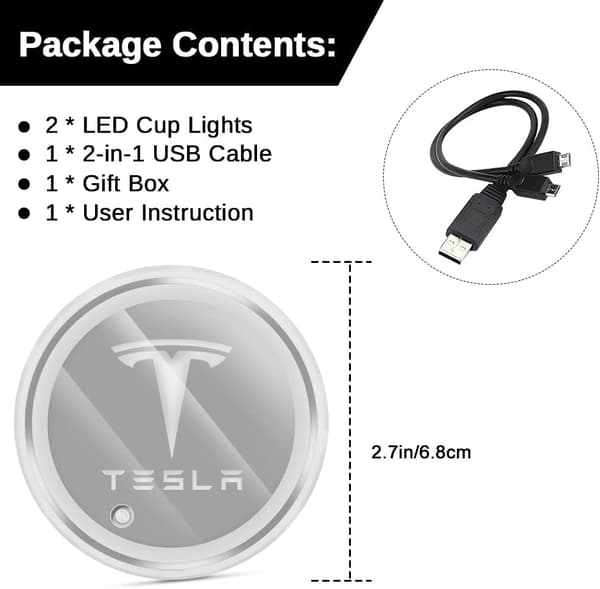2022 2021 Tesla Model Y Model 3 Neon Lysrør RGB Innvendig LED Strip Lys med App Kontroller
