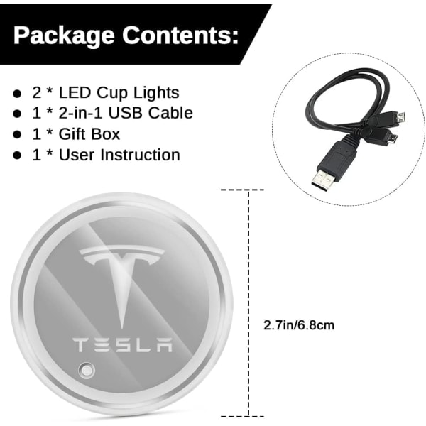 2022 2021 Tesla Model Y Model 3 neonljusrör RGB inre LED-strip-ljus med appkontroller