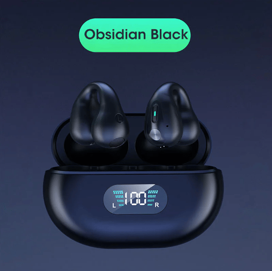 Trådløse open-ear høretelefoner Bluetooth 5.2 Sort