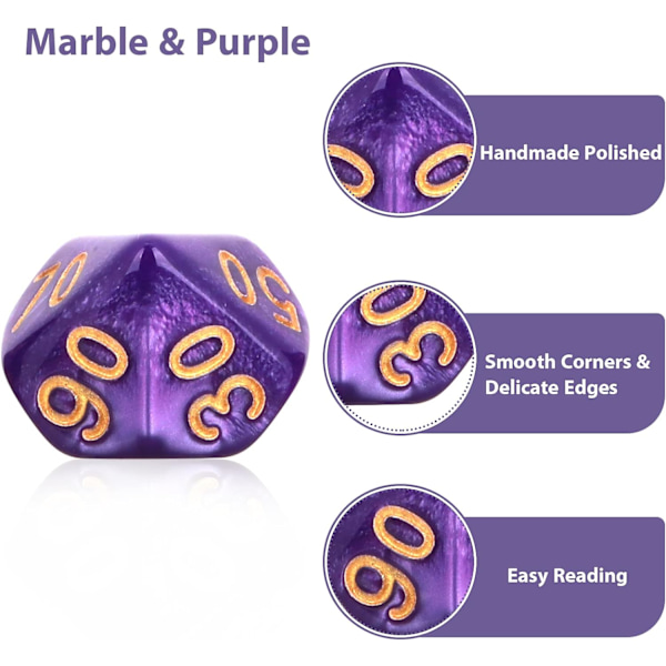 7 osaa DND noppasarja luolastoihin ja lohikäärmeisiin, violetti nebulosa monisärmäiset nopat RPG roolipeli lautapeli D&D D20 D12 D10 D8 D6 D4