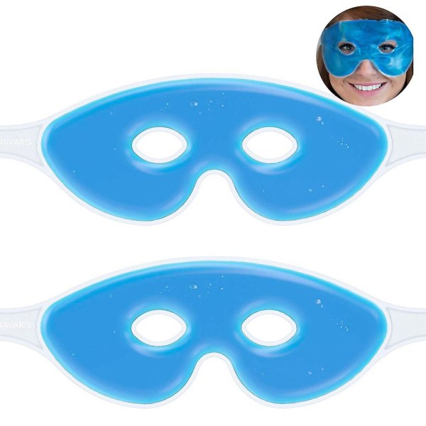 2 delar Gel Bead Eye Mask, varm/kall sömn ögonmask Rosa och blå Återanvändbar gel Frozen Eye Mask Ögonispack med ögonhål