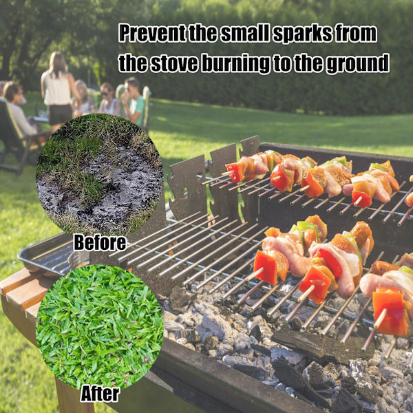 Piknik Grillingsmatte, Brannsikker Klut, Grå (30 tommer)