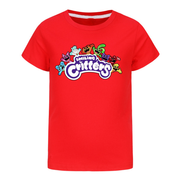 Leende Critters Barn Kortärmade T-shirts Anime Bomull Mode Toppar Tecknade Barn Sommarkläder T-shirts Söta T-shirts Present 170