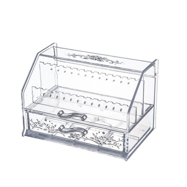 Transparent akryl smyckeskrin med stor kapacitet halsband Smycken förvaringsbox Dammtät cover örhänge