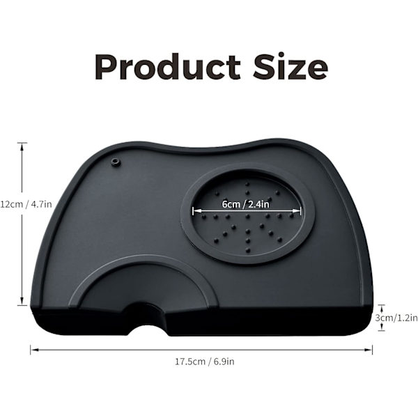 Coffee Tamper Mat Silikonmatta, Espresso Tamper Mat, Halkfri kaffematta (Medium)