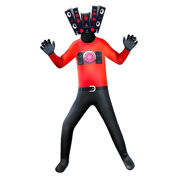 Halloween TV mand toilet mand heldragt cos onesie kostume TV mand uhyggelig trick or treat fest dekoration børn 170 170