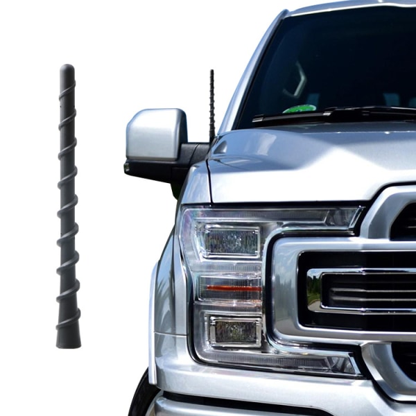 2 ST 7 tums spiralantenn, universal vattentät flexibel PVC-gummiantenn toppers eftermonterad antenn, lämplig för lastbilar, bilar, SUV (svart)