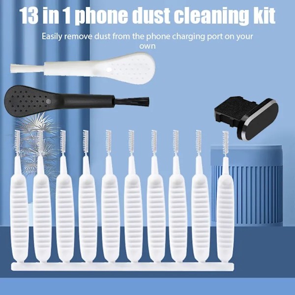 13PCS Mobile Phone Speaker Dust Removal Cleaner Tool Kit For iPhone 14 13 Pro Max Earphones Charge Port Dustproof Cleaning Brush Lightning